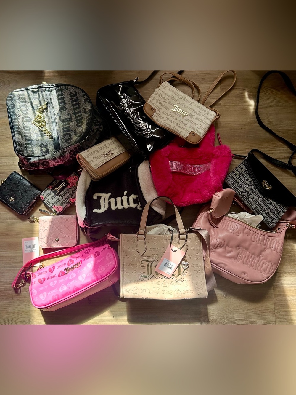 13 Pc Juicy Couture NWT Handbag Purse Wallet Lot Y2K Pink Rhinestone Reseller